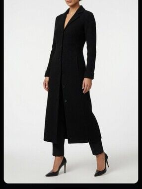 Banana Republic Black Ribbed Knit Long Lightweight Knitted Overcoat ( Xs)